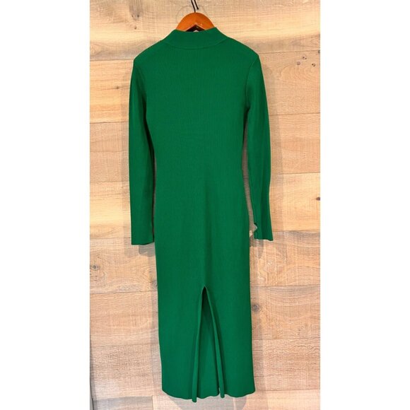 MONSE Keyhole Rib Body-Con green Sweater Dress SIZE L - Picture 8 of 12